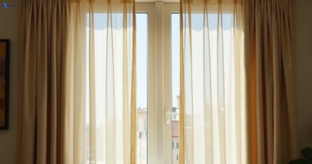 Dull dusty drapes in watsonia-vic before professional cleaning